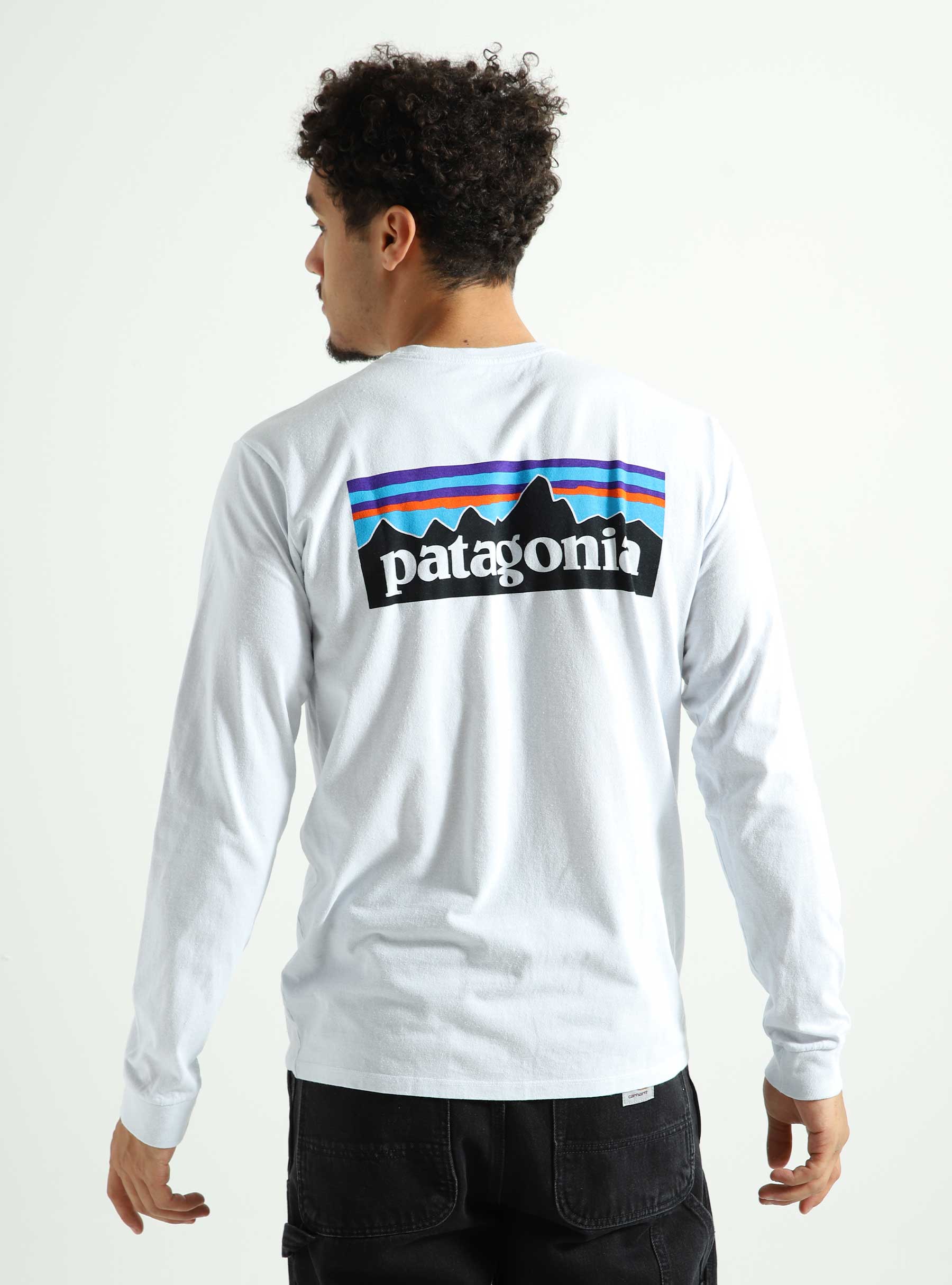 Patagonia M's Longsleeve P-6 Logo Responsibili T-Shirt White 38518