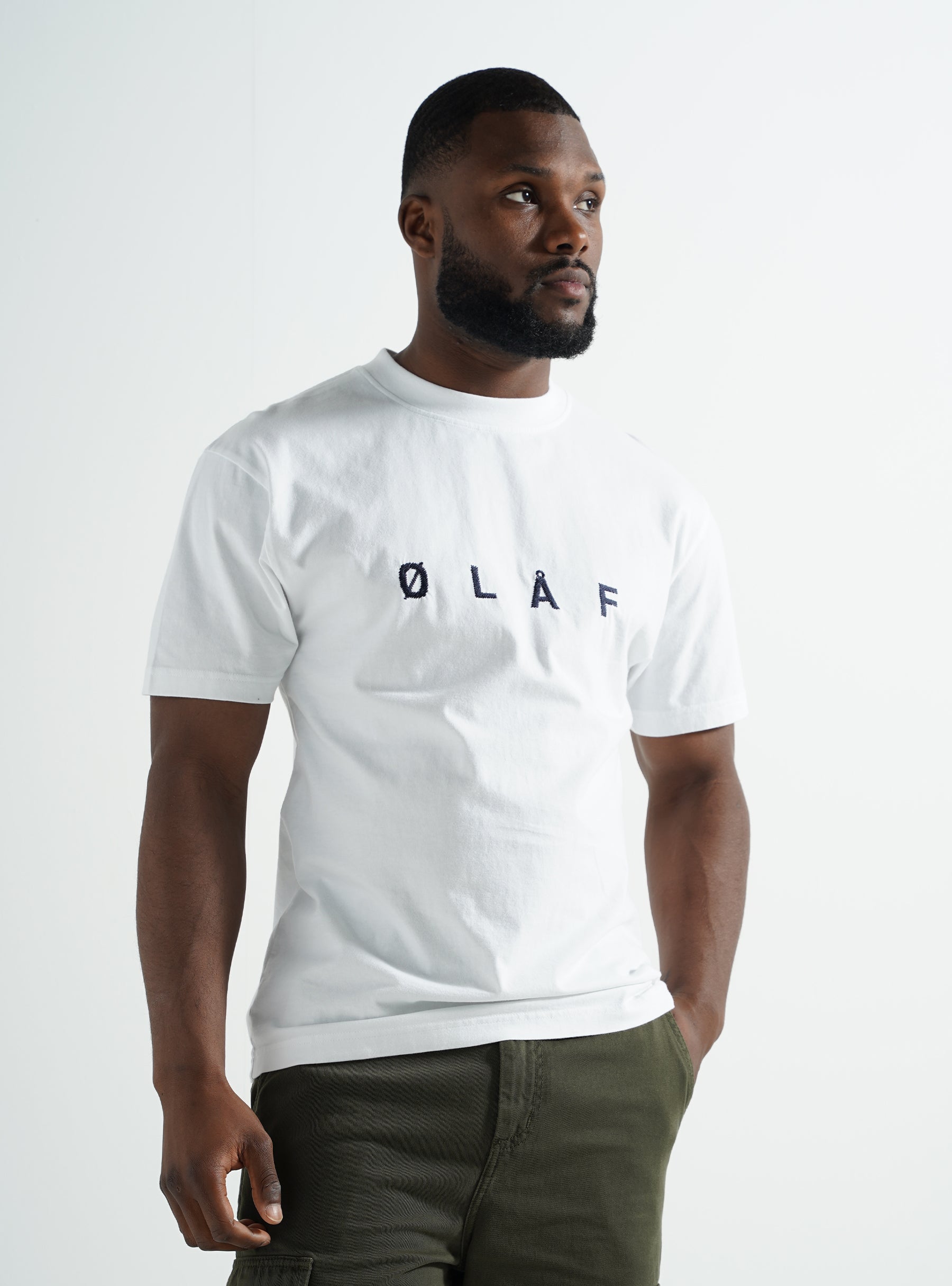 OLAF Embroidery T-shirt Optical White M160122