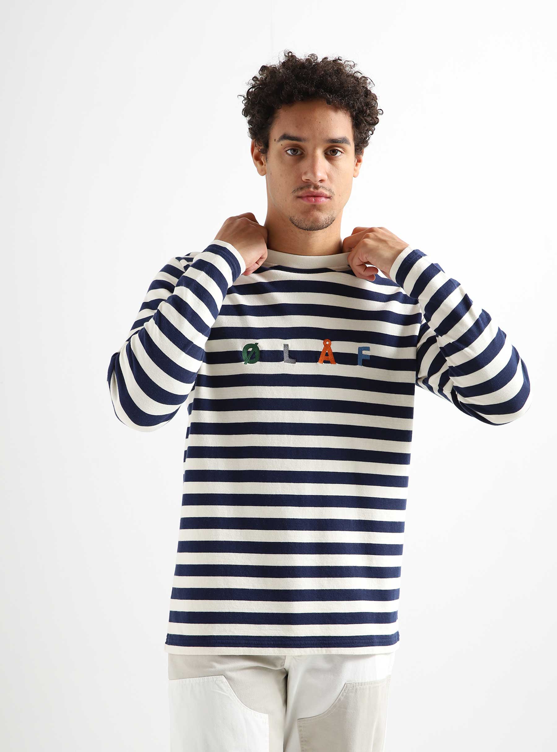 OLAF Stripe Sans Longsleeve White Blue M990103