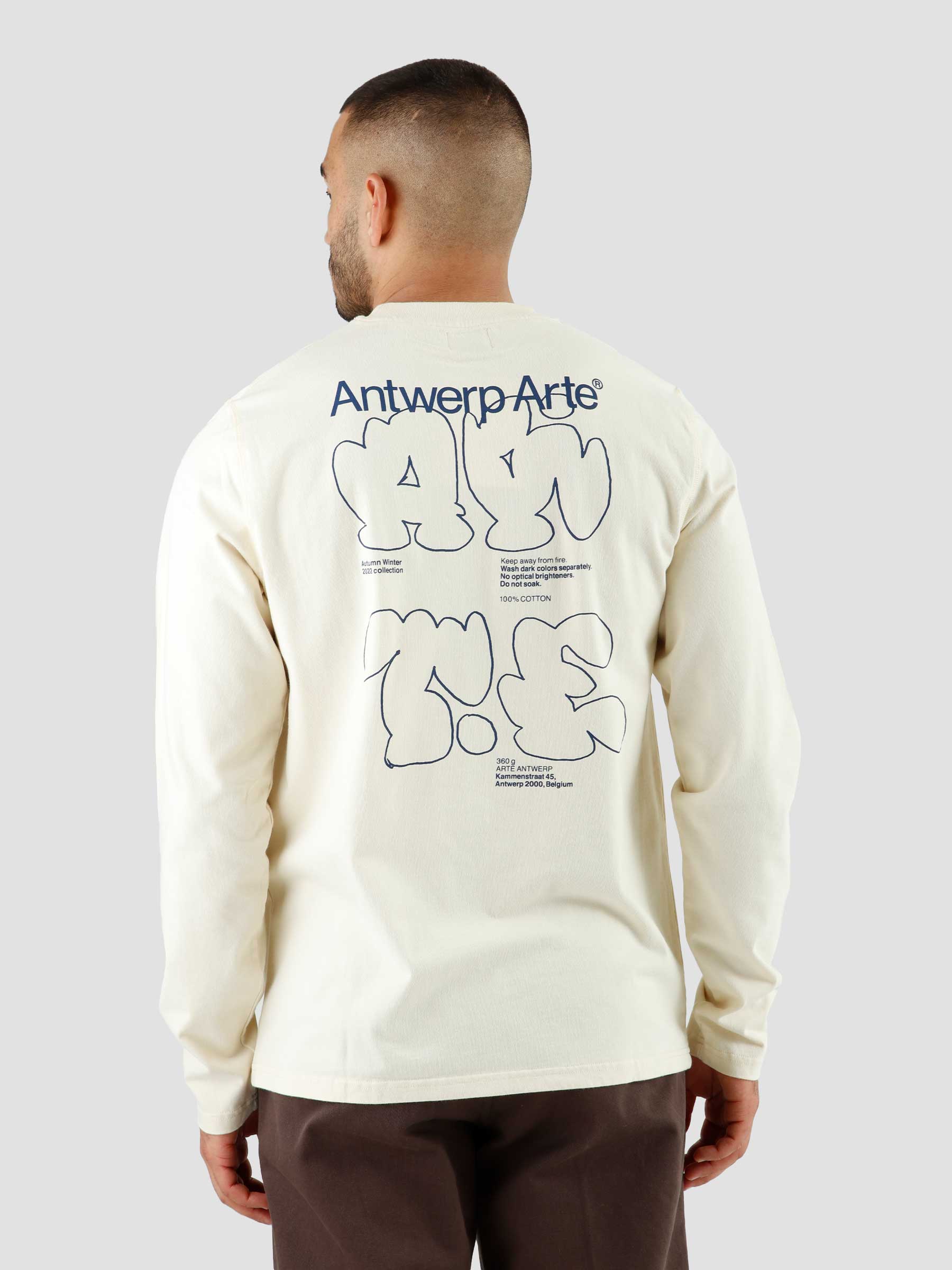 Arte Antwerp Lee Back Tag Longsleeve Cream AW22-156LS