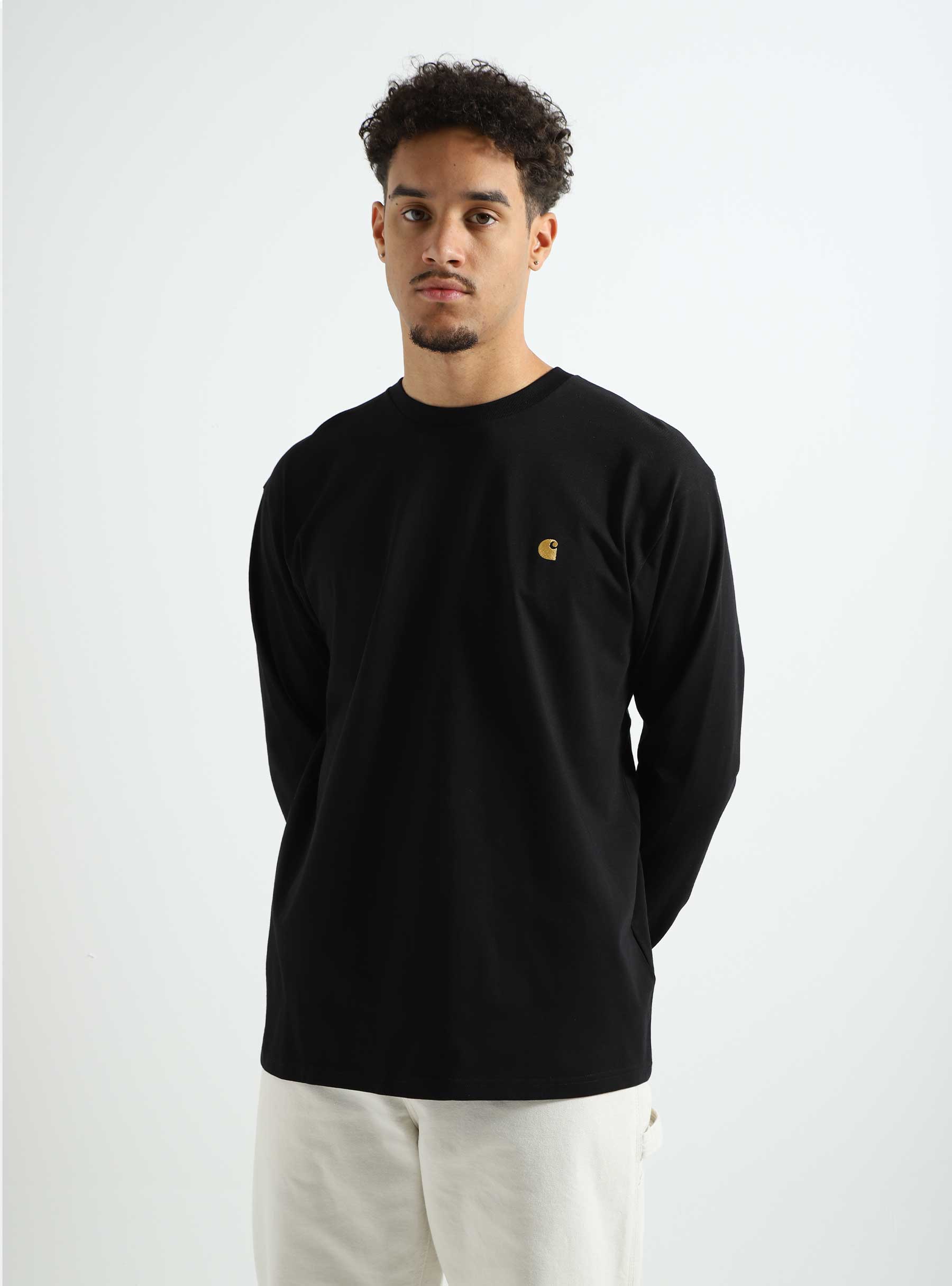 Carhartt WIP Longsleeve Chase T-Shirt Black Gold I026392-00FXX