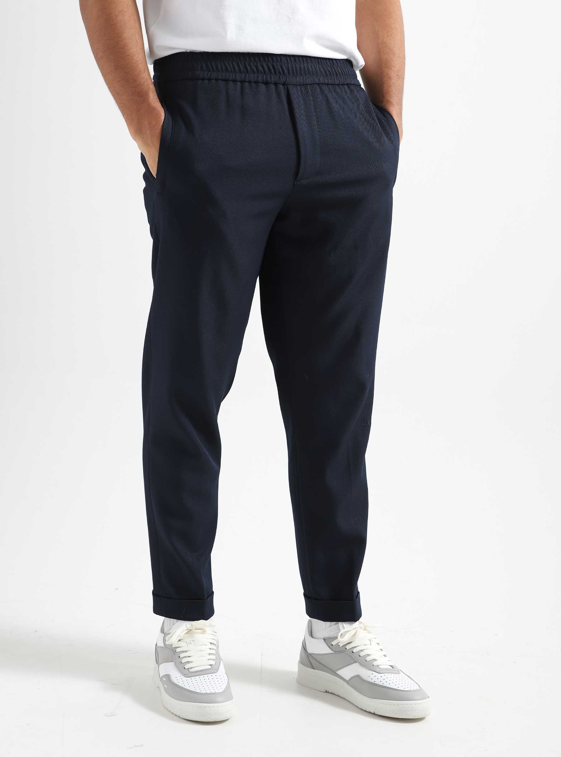 OLAF Slim Elasticated Trousers Navy M990402