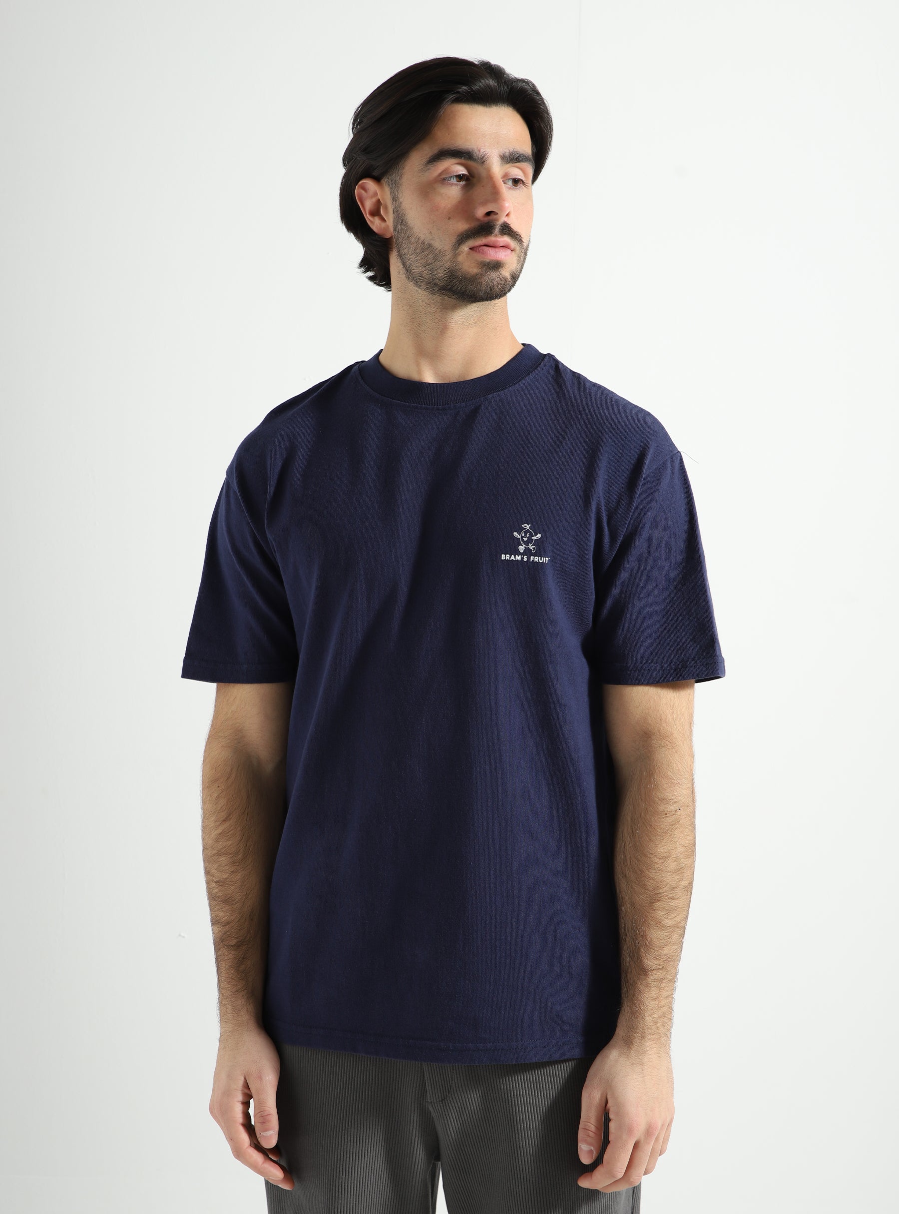 Brams Fruit Lemon Outline Logo T-shirt Navy 168