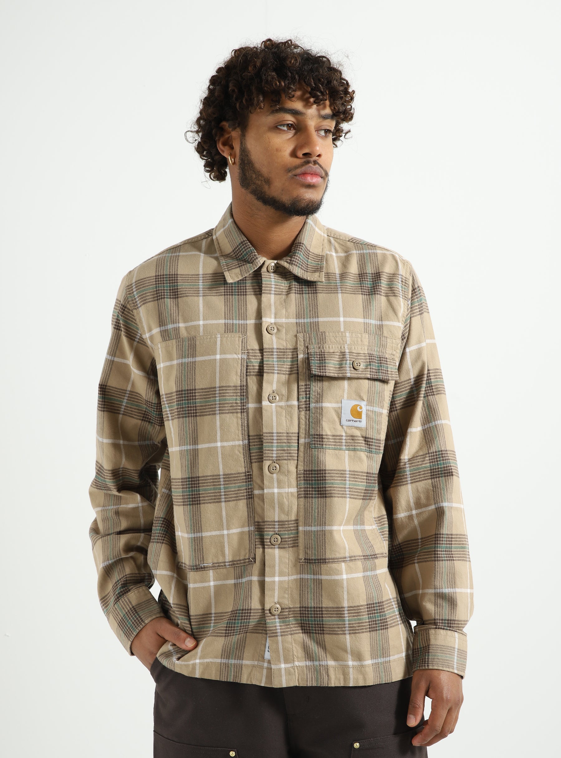 Carhartt WIP Longsleeve Hadley Shirt Hadley Check Leather I032903-20KXX