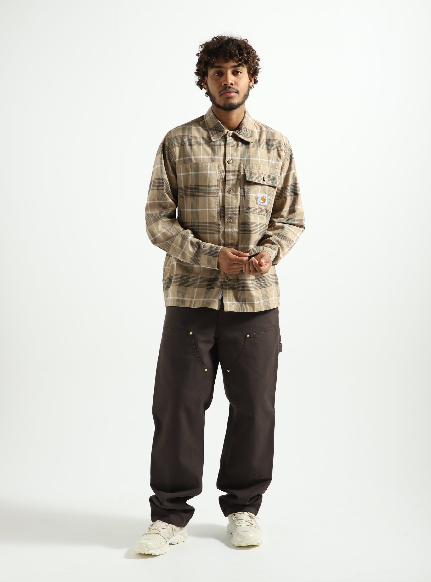 Carhartt WIP Longsleeve Hadley Shirt Hadley Check Leather I032903-20KXX